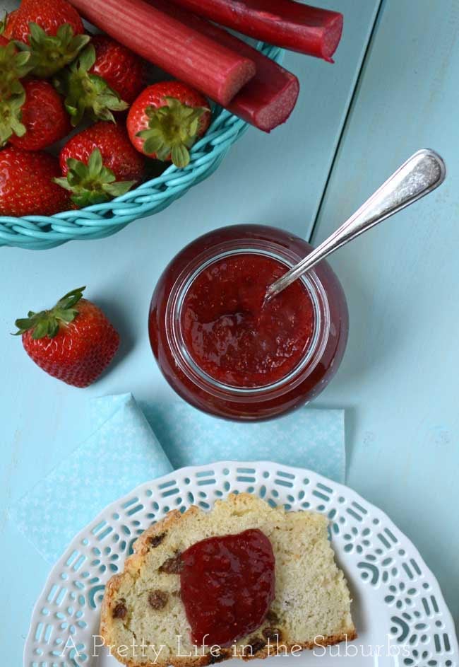 Strawberry Rhubarb Jam {A-Pretty-Life}