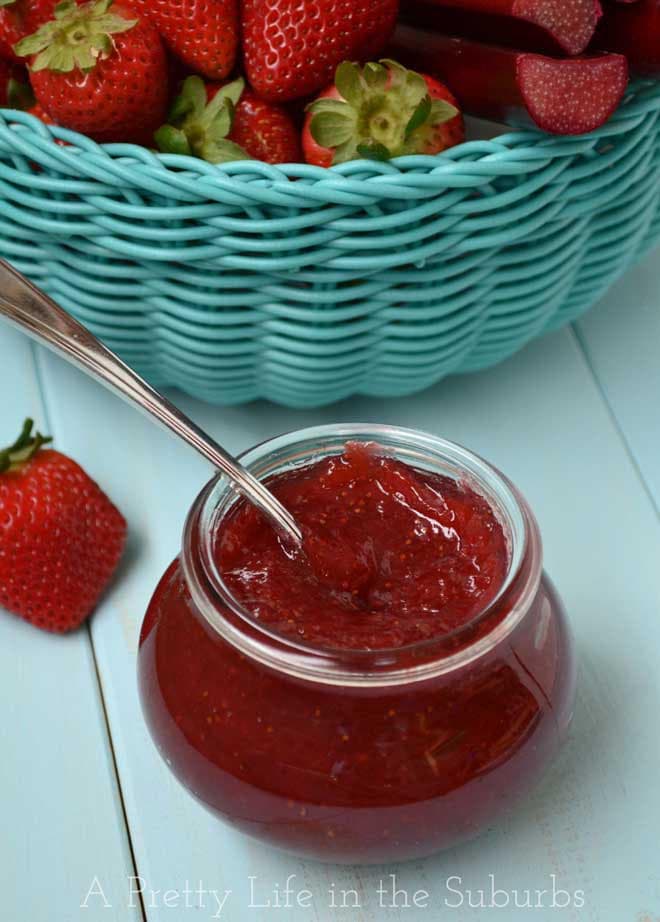 Strawberry Rhubarb Jam {A-Pretty-Life}