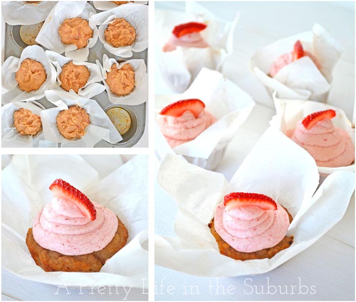 Gluten Free Strawberry Cupcakes with Strawberry Buttercream {A Pretty Life}