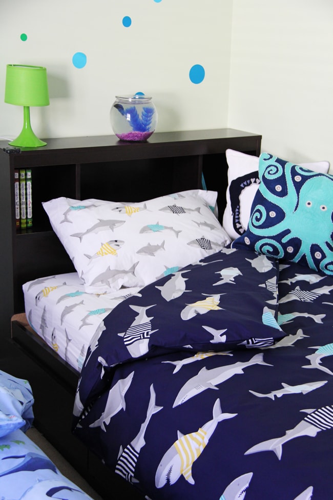 boys shark theme shared bedroom - a pretty life in the suburbs